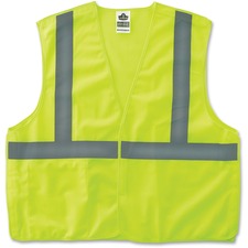 Ergodyne Lime Econo Breakaway Vest Large/Extra Large - Lime - Reflective, Machine Washable, Lightweight, Hook & Loop Closure, Pocket - 1 Each