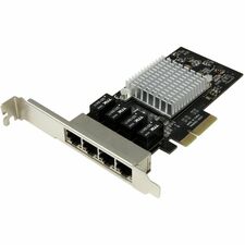 StarTech.com 4-Port Gigabit Ethernet Network Card - PCI Express, Intel I350 NIC PCI Express x4 - Intel I350-AM4 - 4 Port(s) - 4 - Twisted Pair - 10/100/1000Base-T - Plug-in Card