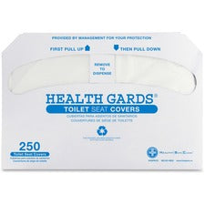 Health Gards Half-fold Toilet Seat Covers Half-fold - White - Plastic - 250/Pack - 20 / Carton