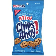 Chips Ahoy! Mini Chocolate Chip Cookies Chocolate Chip - 1 Serving Bag - 3 oz - 12 / Carton