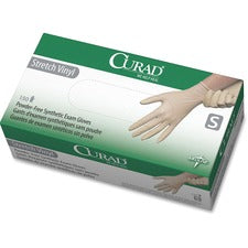 Medline Powder-free Stretch Vinyl Exam Gloves 9.50" Glove Length - Small Size - Cream - Stretchable, Latex-free, Non-sterile - For Multipurpose - 150 / Box