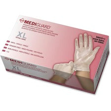 Medline MediGuard Vinyl Non-sterile Exam Gloves X-Large Size - For Right/Left Hand - Clear - Latex-free, Durable - For Multipurpose, Laboratory Application - 130 / Box