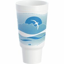 Dart J Cup 44 oz Horizon Design Foam Pedestal Cups 1.38 quart - Ocean Blue - Foam - Coffee, Soft Drink, Juice, Tea, Water, Hot Drink, Cold Drink - 15/Pack - 20 / Carton