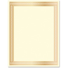 Geographics Traditional Award Certificates 24 lb Basis Weight - 8.5" Width - Laser, Inkjet Compatible - Gold - 100 / Pack