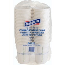 Genuine Joe 12 oz Eco-friendly Paper Cups 12 fl oz - White - Paper - 50 / Pack