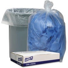 Genuine Joe Low Density Can Liners 60 gal Capacity - 58" Length x 38" Width x 1.75 mil (44 Micron) Thickness - Low Density - Clear - Recycled - 100 / Carton