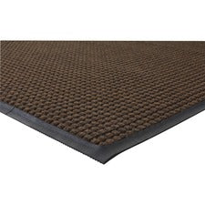 Genuine Joe Waterguard Floor Mat Floor - 10 ft Length x 36" Width - Rectangular - Rubber - Brown - 1 Each