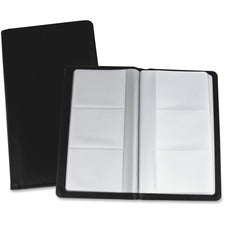 Lorell Business Card Storage Holder 0.7" Height x 4.8" Width x 7" Depth - Vinyl, Plastic - Black, Clear - Compact - 1 Each