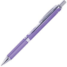 EnerGel EnerGel Alloy Retractable Gel Pens 0.7 mm Medium Pen Point - Refillable - Retractable - Black Ink - Gel-based - Violet Metal Barrel - Stainless Steel Tip - 1 Each