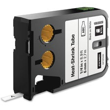 Dymo XTL Heat-Shrink Tube Cartridge 1/4" Width - Thermal Transfer - White - Polyolefin - Water Resistant - Oil Resistant, Chemical Resistant, Flame Retardant, Fade Proof, Smear Proof, Heat-shrinkable, Tear Proof - 1 Each