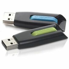 Microban 32GB Store 'n' Go® V3 USB 3.2 Gen 1 Flash Drive - 2pk - Blue, Green 32 GB - USB 3.2 (Gen 1) - Blue, Green - Lifetime Warranty - 2 / Pack - TAA Compliant