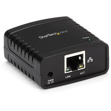 StarTech.com 10/100Mbps Ethernet to USB 2.0 Network LPR Print Server 1 x USB - 1 x Network (RJ-45) - Fast Ethernet - External