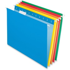 Pendaflex 1/5 Tab Cut Letter Recycled Hanging Folder 8 1/2" x 11" - 11 pt. - Assorted - 100% Recycled - 25 / Box