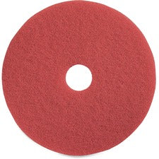 Genuine Joe Red Buffing Floor Pad 16" Diameter x 1" Thickness - Floor, Buffing, Scrubbing - 175 rpm to 350 rpm Speed Supported - Flexible, Resilient, Rotate, Dirt Remover, Scuff Mark Remover, Heel Mark Remover - Fiber - Red - 5 / Carton
