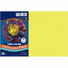 Tru-Ray Construction Paper Art Project - 18" Width x 12" Length - Lively Lemon - Sulphite - 50 / Pack