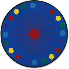 Flagship Carpets Shapes Galore Round Rug 96" Diameter - Circle - Multicolor - Synthetic, Nylon