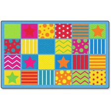 Flagship Carpets Silly Seating Classroom Rug 12 ft Length x 90" Width - Multicolor