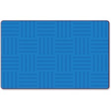 Flagship Carpets Solid Color Hashtag Rug 99.96" Length x 72" Width - Blue