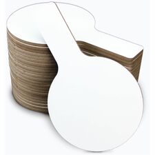 Flipside Mini Dry Erase Answer Paddle 5" (0.4 ft) Width x 9" (0.8 ft) Height - White Surface - Paddle - 24 / Pack