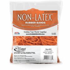 Alliance Rubber Rubber Bands Size: #33 - 3.5" Length x 0.1" Width - Latex-free, Stretchable - Synthetic Rubber, Poly - Orange - 1 Bag