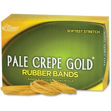 Alliance Rubber Pale Crepe Gold Rubber Bands Size: #54 - Stretchable, Durable, Reusable - Golden Crepe - 1 Box