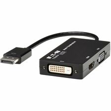 Tripp Lite series P136-06N-HDV-4K DisplayPort/HDMI/DVI/VGA Audio/Video Cable 6" DVI/DisplayPort/HDMI/VGA A/V Cable for Audio/Video Device, Notebook, Tablet, Monitor, Projector, TV - First End: 1 x DisplayPort 1.2 Digital Audio/Video - Male - Second End: 1