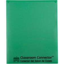 C-Line Classroom Connector Letter Report Cover 8 1/2" x 11" - 2 Internal Pocket(s) - Green - 25 / Box