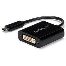 StarTech.com USB-C to DVI Adapter 1 x 24-pin USB 3.1 Type C - Male - 1 x 29-pin DVI-I Digital Video - Female - Black - 1 Each