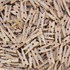 Creativity Street WoodCrafts Natural Mini Clothespins Mini - 1" Length x 1.5" Width - for Artwork - Natural - Wood - 250 / Pack