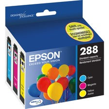 Epson DURABrite Ultra T288 Original Inkjet Ink Cartridge - Cyan, Magenta, Yellow - 3 / Pack 165 Pages