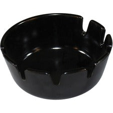 Impact Tabletop Ash Tray Round - Heat Resistant, Lightweight - 1.8" Height x 4.8" Width - Plastic - Black - 1 Each