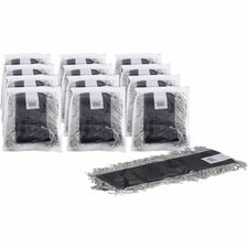 Genuine Joe Disposable Dust Mop Refill 18" Width x 5" Depth - Disposable, Looped Ends, Fray Resistant, 4-ply, Absorbent, Quick Drying, Durable, 4-ply Yarn - Cotton, Synthetic - Natural - 12 / Carton