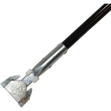 Genuine Joe Clip-on Dust Mop Steel Handle 60" Length x 1" Diameter - Black - Steel, Vinyl - 1 Each