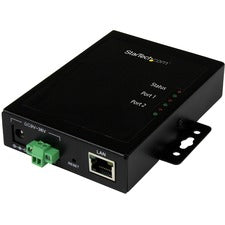 StarTech.com 2-Port Serial-to-IP Ethernet Device Server - RS232 - Metal and Mountable 1 x Network (RJ-45) - 2 x Serial Port - Fast Ethernet - Wall Mountable - TAA Compliant