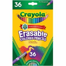 Crayola Erasable Colored Pencils 3.3 mm Assorted Lead - Thick Point - 36 / Pack