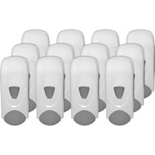 Genuine Joe Foam-Eeze Foam Soap Dispenser Manual - 1.06 quart Capacity - Refillable, Site Window, Durable - White, Gray - 12 / Carton