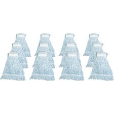 Genuine Joe Blue Stripes Hygrade Mophead Rayon - Blue, White - 12 / Carton