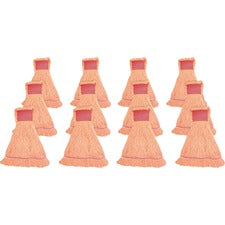 Genuine Joe Synthetic Blend Large Mophead Rayon, Cotton - Orange - 12 / Carton