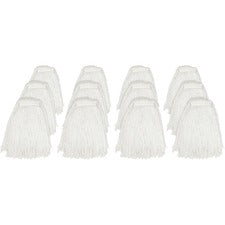 Genuine Joe Cut End Mophead #24 - 4-ply, Cut Ends, Narrow Headband, Absorbent, Mildew Resistant - Rayon - Natural - 1.25 lb - 12 / Carton