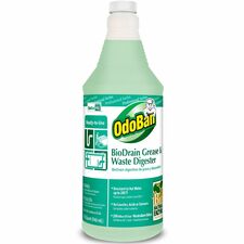 OdoBan BioDrain Grease/Waste Digester Ready-To-Use - 32 fl oz (1 quart) - Disinfectant, Water Resistant, Caustic-free, Solvent-free, Odor Neutralizer, Antibacterial, Bleach Resistant, Sanitizer Resistant, Acid Resistant, Temperature Resistant - Green - 12