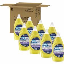 Dawn Manual Pot/Pan Detergent Concentrate - 38 fl oz (1.2 quart) - Lemon Scent - Yellow - 8 / Carton