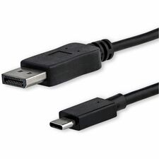 StarTech.com 3.3 ft. (1 m) USB-C to DisplayPort Cable - 4K 60Hz - Black 3.28 ft DisplayPort/Thunderbolt 3 Video Cable Adapter for Audio/Video Device, Monitor, Projector, MacBook, Chromebook, HDTV, Notebook, MacBook Air, MacBook Pro, iPad Pro - First End: