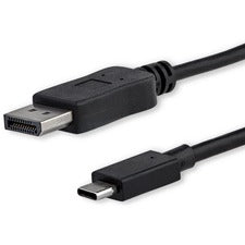 StarTech.com 6 ft. (1.8 m) USB-C To DisplayPort Cable - 4K 60Hz - Black 6 ft DisplayPort/Thunderbolt 3 A/V Cable for Audio/Video Device, Monitor, Notebook, MAC, Computer, Workstation, Projector, Chromebook, TV, MacBook Pro, iPad Pro, ... - First End: 1 x