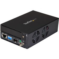 StarTech.com 10 Gigabit Ethernet Copper-to-Fiber Media Converter - Open SFP+ - Managed 1 x Network (RJ-45) - Single-mode, Multi-mode - 10 Gigabit Ethernet - 10GBase-T, 10GBase-SR, 10GBase-LR, 10GBase-ER, 10GBase-R, 10GBase-SW, 10GBase-LW, 10GBase-EW, 100B