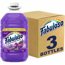 Fabuloso All Purpose Cleaner For Multipurpose - 169 fl oz (5.3 quart) - Fresh, Lavender Scent - Recommended For: Grease Remover, Soil Remover - Residue-free, pH Neutral, Child Safety Cap - Purple Bottle - 3 / Carton