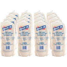 Genuine Joe Vented Hot Cup Lid Polystyrene - White - 50/Pack - 20 / Carton