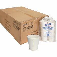 Genuine Joe 10 oz Eco-friendly Paper Cups 10 fl oz - White - Paper - Coffee, Tea, Hot Chocolate - 50/Pack - 20 / Carton