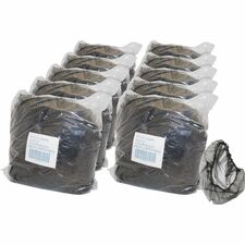 Genuine Joe Black Nylon Hair Net Recommended for: Food Handling, Food Processing - Large - 21" Stretched Diameter - Contaminant Protection - Nylon - Black - Lightweight, Comfortable, Durable, Tear Resistant - 100/Pack - 10 / Carton