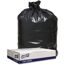 Genuine Joe Low Density Black Can Liners 56 gal Capacity - 47" Length x 43" Width x 1.20 mil (30 Micron) Thickness - Low Density - Black - Can - Recycled - 100 / Carton