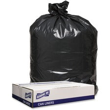 Genuine Joe Low Density Black Can Liners 56 gal Capacity - 47" Length x 43" Width x 1.60 mil (41 Micron) Thickness - Low Density - Black - Can - Recycled - 100 / Carton